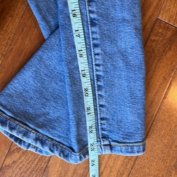 Levi's | Mile High Wide Leg Exposed Button Crop Blue Denim Jean 29/8‎ 90s Y2K - Picture 14 of 14